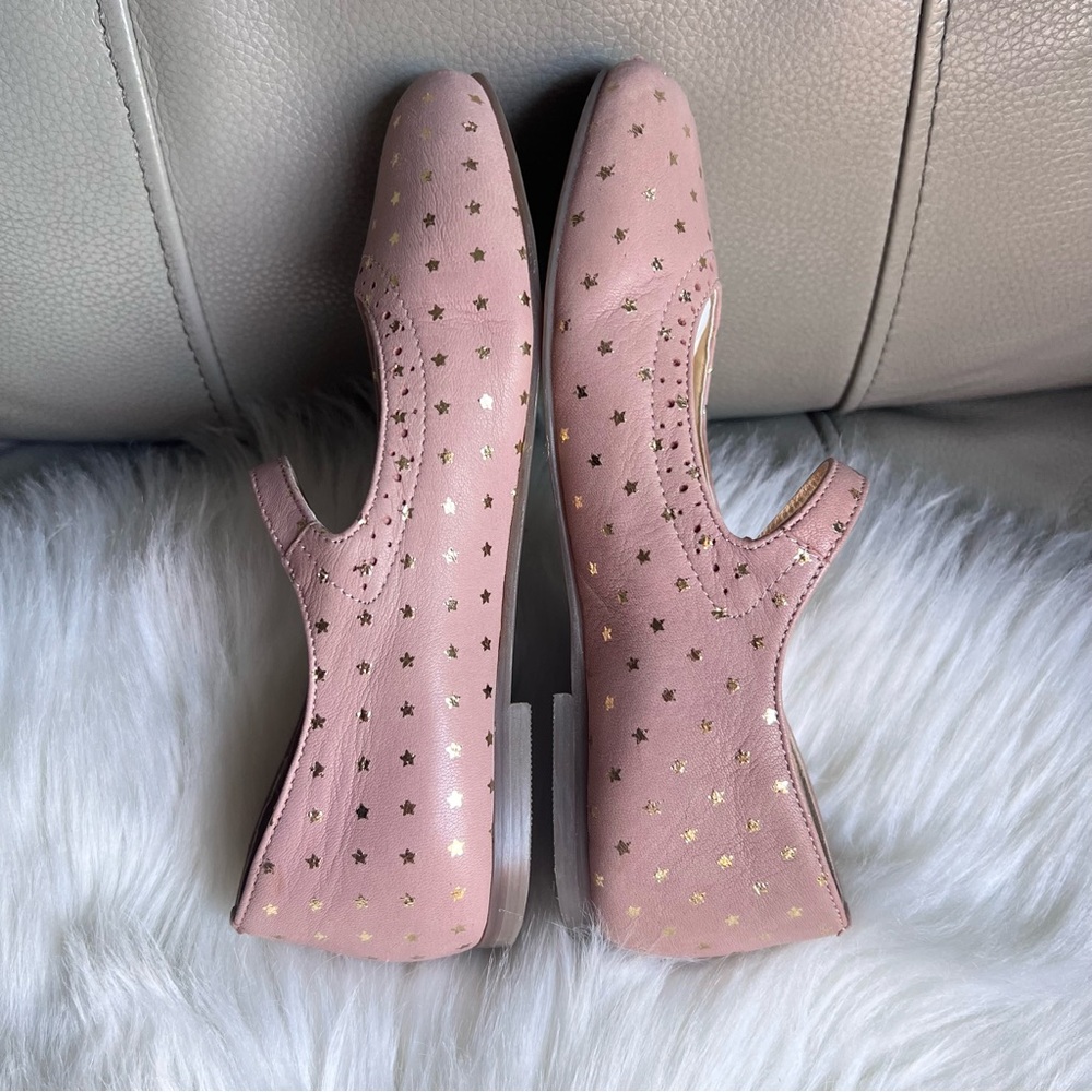Mini Boden Girls Gold Star Leather Mary Janes Ballet Pink Sz 32 US 1 Wedding - Picture 15 of 17